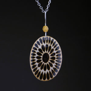 Black Goose Egg Shell Jewelry - Bead Pendant