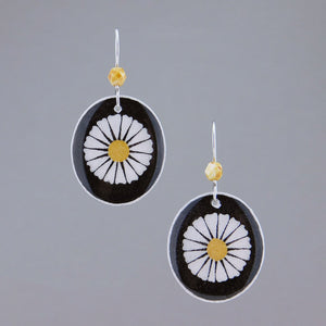 Black Goose Egg Shell Jewelry - Daisy Earrings