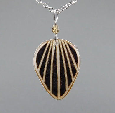 Black Goose Egg Shell Jewelry - Raydrop Pendant