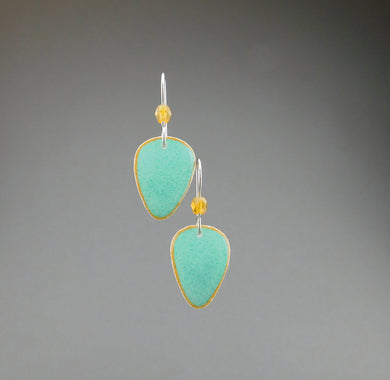 Blue Goose Egg Shell Jewelry - Aqua Tear Earrings