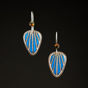 Blue Goose Egg Shell Jewelry - Raydrop  Earrings - Small