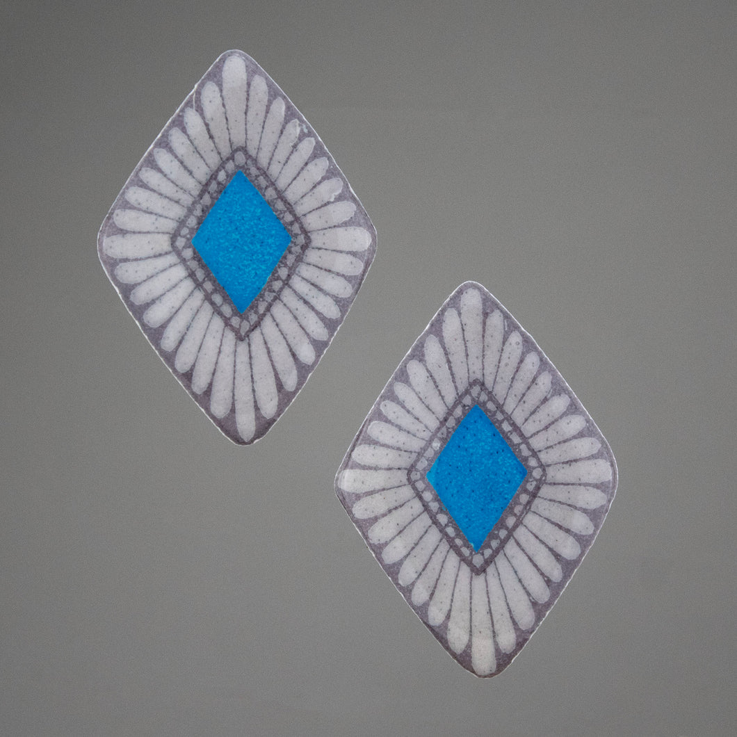 Blue Goose Egg Shell Jewelry - Southwest Stone Earrings