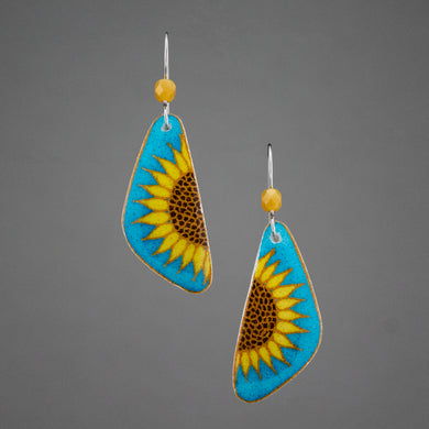 Blue Goose Egg Shell Jewelry - Sunflower Earrings
