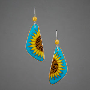 Blue Goose Egg Shell Jewelry - Sunflower Earrings