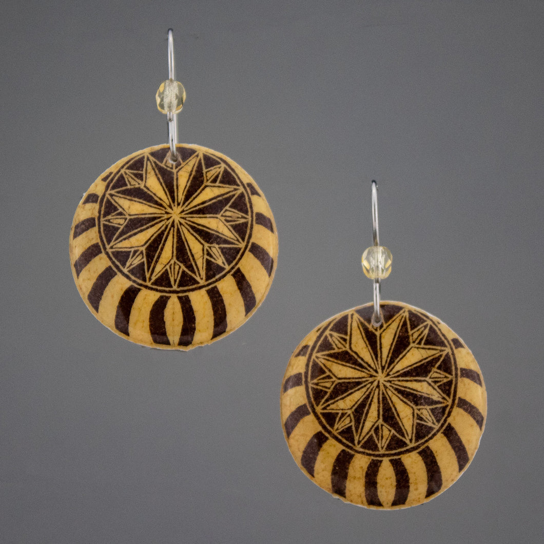Brown Goose Egg Shell Jewelry - Nautilus Earrings