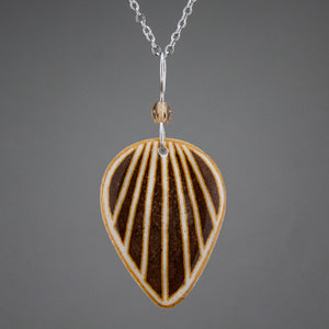 Brown Goose Egg Shell Jewelry - Raydrop Pendant