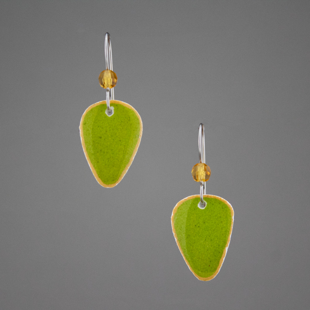 Green Goose Egg Shell Jewelry - Lime Tears Earrings