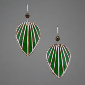 Green Goose Egg Shell Jewelry - Raydrop Earrings - Large