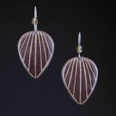 Grey Goose Egg Shell Jewelry - Raydrop Earrings - Large