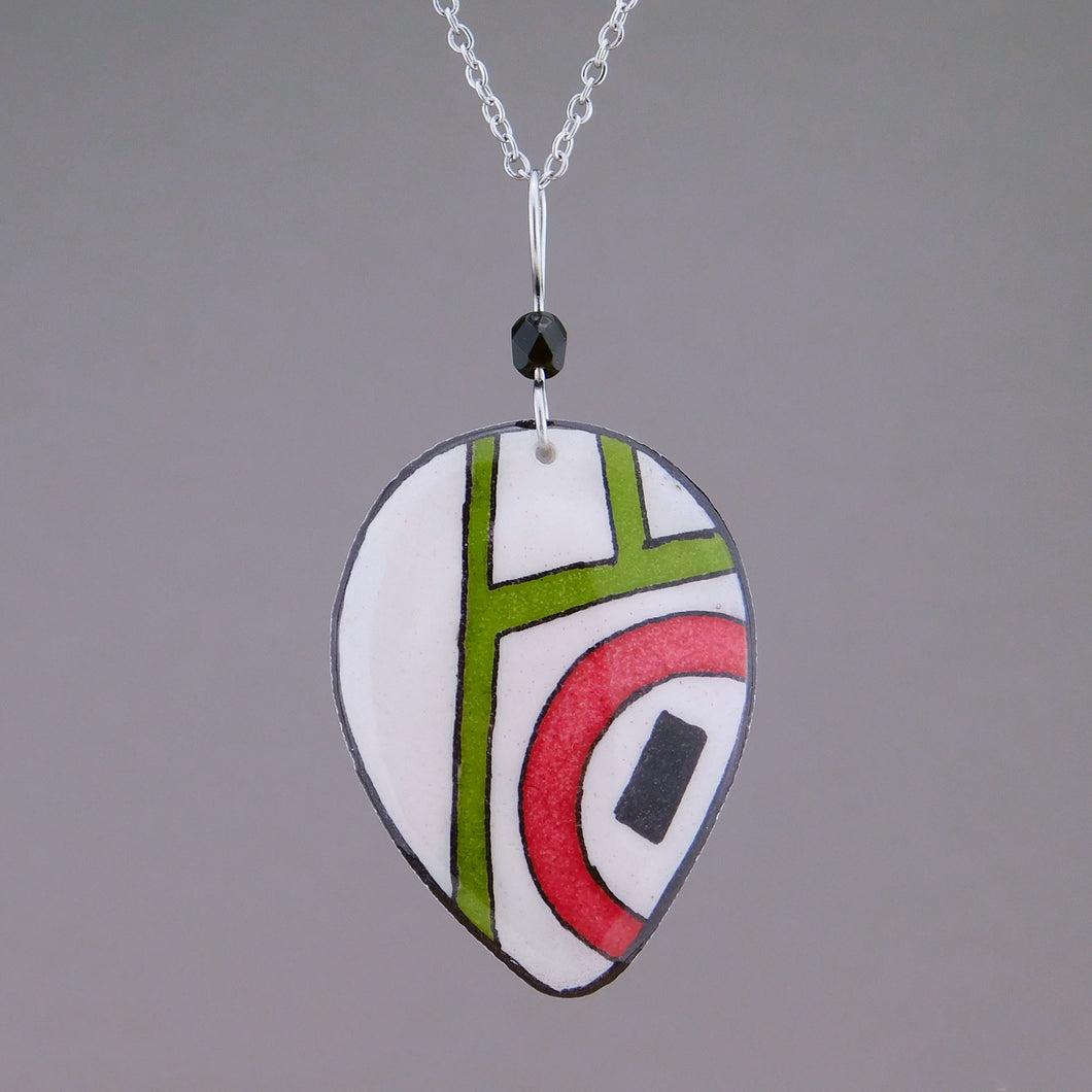 Red Goose Egg Shell Jewelry - 60's Fun Pendant