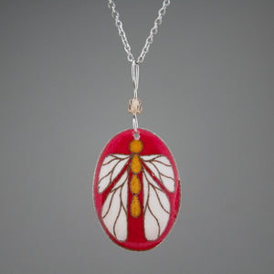 Red Goose Egg Shell Jewelry - Bug Pendant