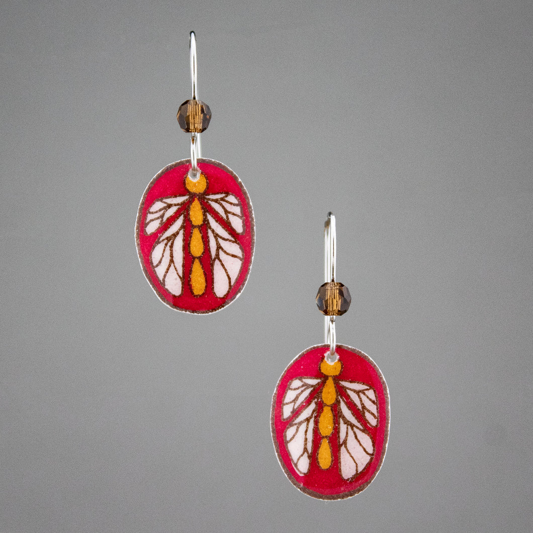 Red Goose Egg Shell Jewelry - Bug Earrings - Small