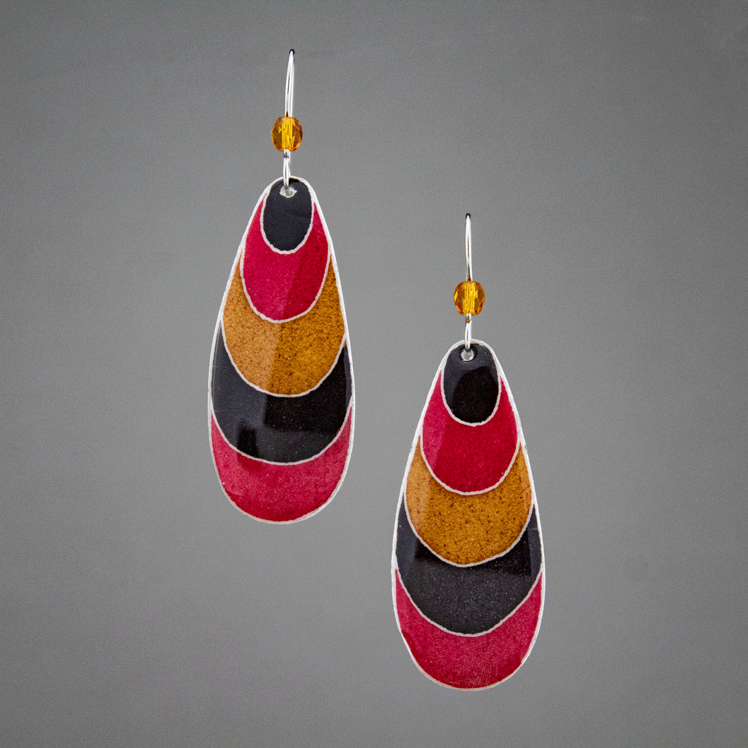 Red Goose Egg Shell Jewelry - Groovy Stripes