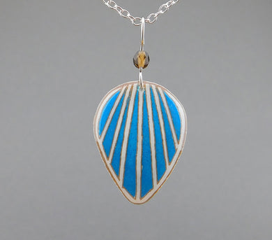 Blue Goose Egg Shell Jewelry - Raydrop Pendant