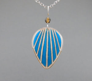 Blue Goose Egg Shell Jewelry - Raydrop Pendant