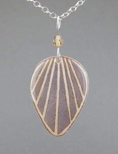 Grey Goose Egg Shell Jewelry - Raydrop Pendant