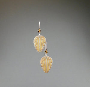 Yellow Goose Egg Shell Jewelry - Raydrop Earrings - Small