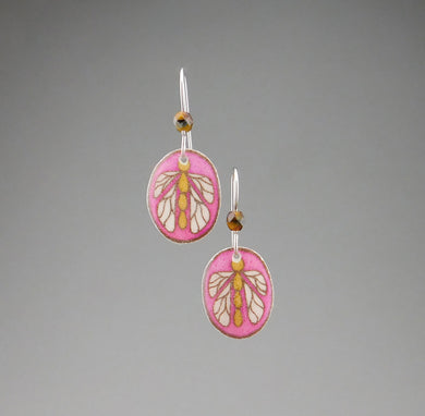 Pink Goose Egg Shell Jewelry - Bug Earrings Small