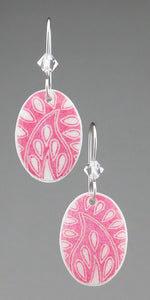 Pink Goose Egg Shell Jewelry - Paisley Earrings - Small